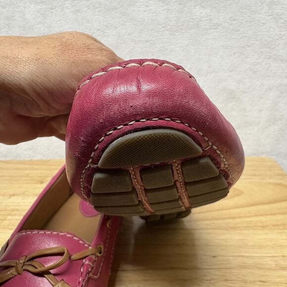 Clarks Dunbar Racer Driving Loafers Moccasin Slip On Shoes Fuchsia Pink Size 8.5 - Picture 6 of 13
